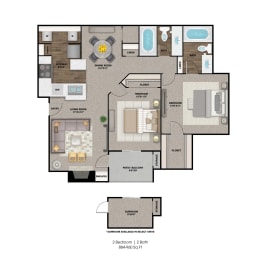 the floor plan of life at dusk