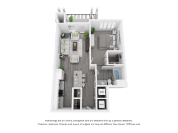 bedroom floor plan of a 2103 sq ft  apartment