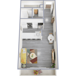 a floor plan of a one bedroom apartment
