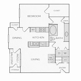 A black and white image of a floor plan for a house.