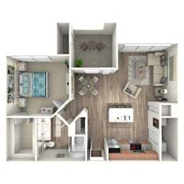 A dollhouse with a white and brown color scheme.