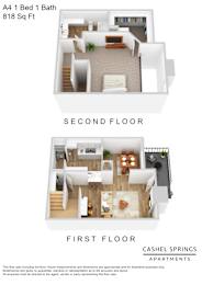 A floor plan for an apartment with a bedroom and living room.