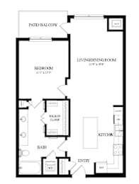 A black and white image of a floor plan for a home.