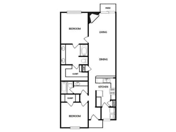 a floor plan of a house with a bedroom and a living room