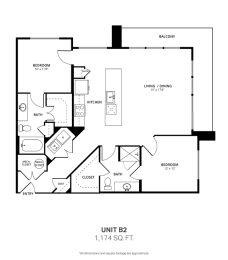 the floor plan of unit b