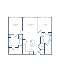 A floor plan of a house with labeled rooms.