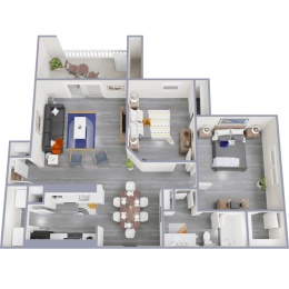 a floor plan of a 3 bedroom apartment