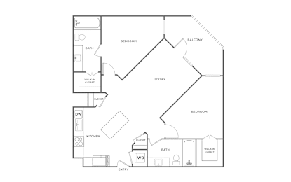 A black and white image of a house floor plan.
