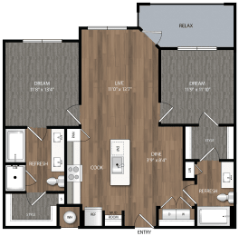 b2 floor plan in midland tx apartments