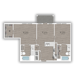 A floor plan of a house with a garage and a car parked in the garage.