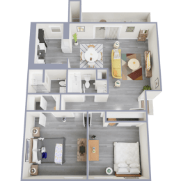 a floor plan of a 3 bedroom apartment