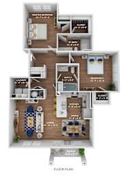 a floor plan of a house with a bedroom and a living room