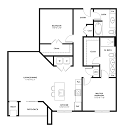 A black and white image of a floor plan for a house.