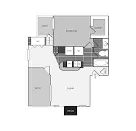 a floor plan of a 1 bedroom floor plan  1190