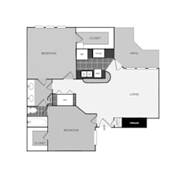 a 1 bedroom floor plan  3706