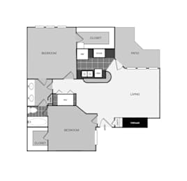 a 2103 sq ft floor plan  1 bedroom apartment