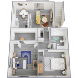 a floor plan of a 1 bedroom apartment