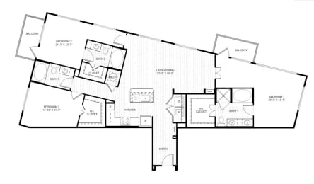 a blueprint of a floor plan of a house