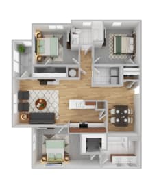 a floor plan of a house with a bedroom and a living room