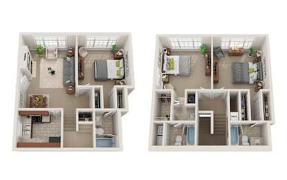 Two floor plan images of a house.