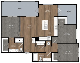 c1 floor plan in midland tx apartments