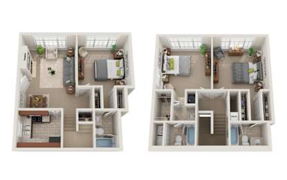 Two floor plan images of a house.
