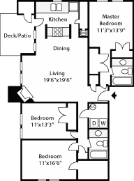 a floor plan of a small house with a kitchen and a living room