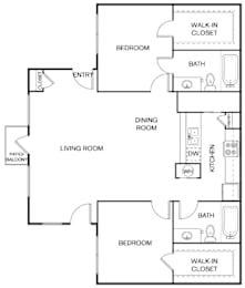 A black and white image of a house floor plan.