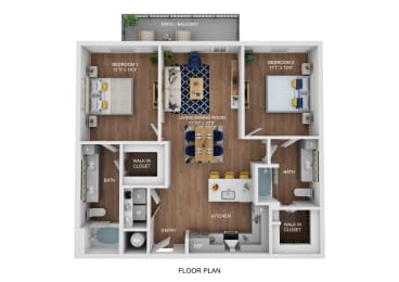 a 1 bedroom floor plan