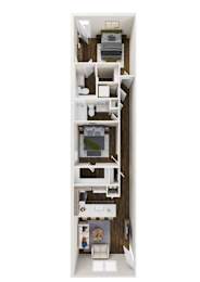 a floor plan of a house with a bedroom and a living room