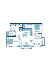 a floor plan of a home with two bedrooms and two baths
