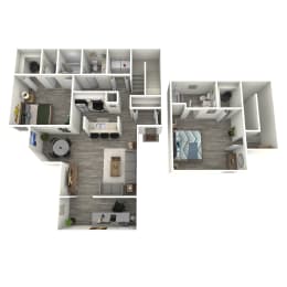 a554 floor plan  1 bedroom  1199 square feet  the grove