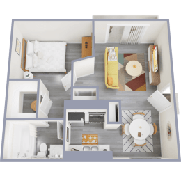 a floor plan of a one bedroom apartment