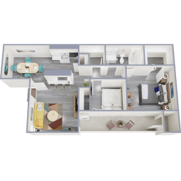 a floor plan of a 1 bedroom apartment