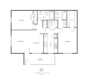 this floor plan is an approximation of our B2- 2 bedroom floor plan