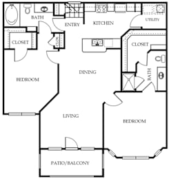 A black and white image of a floor plan for a house.