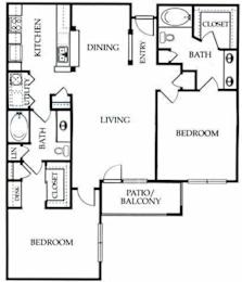 A black and white image of a floor plan for a house.