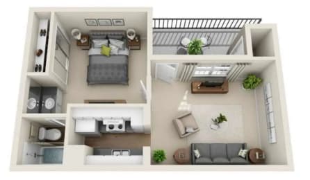 a floor plan is shown with two bedrooms and a living room