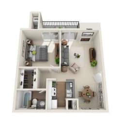 a bedroom floorplan of a 1 bedroom 1190 sq ft apartment