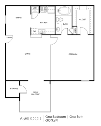 floor plan of the one bedroom one bathroom floor plan with roommates