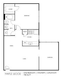 floor plan of the first level of our one bedroom customizable customizable floor plans  apartments