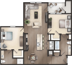 a floor plan of a bedroom apartment