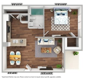 Hamptons 1 bedroom 735 sqft