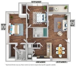 bedroom floor plan an in 1 bed 1 bath