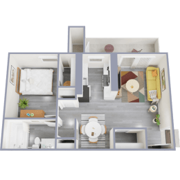 a floor plan of a 1 bedroom apartment