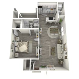 a 1 bedroom floor plan  the crossings at town square apartments