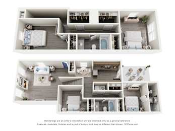 A set of four images showing different floor plans of a house.