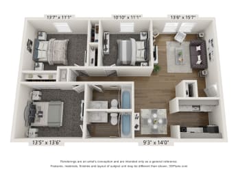 three bedroom