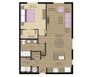 A floor plan of a house with a laundry room and a pantry.