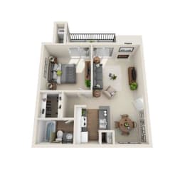 a floor plan of a 1 bedroom 1190 sq ft